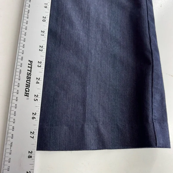 Petite Dark Wash Stretch Pants • Flare Leg Career Work Office Trouser Denim 6P - Picture 7 of 10